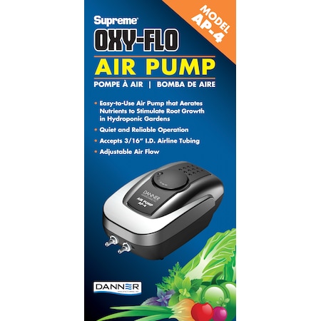 Danner AP-4 air pump, Quiet, Use Standard Airline Tubing, For Fish and Hydro 40514